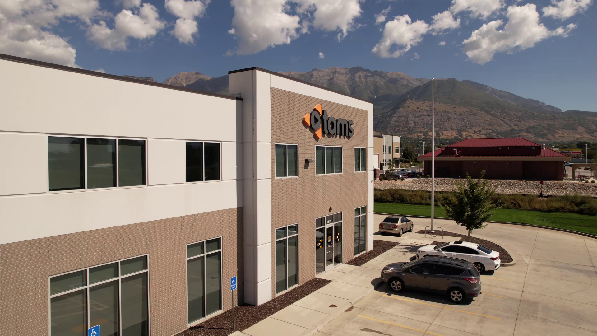 Load video: Drone video of the TAMS building, and tech asset management